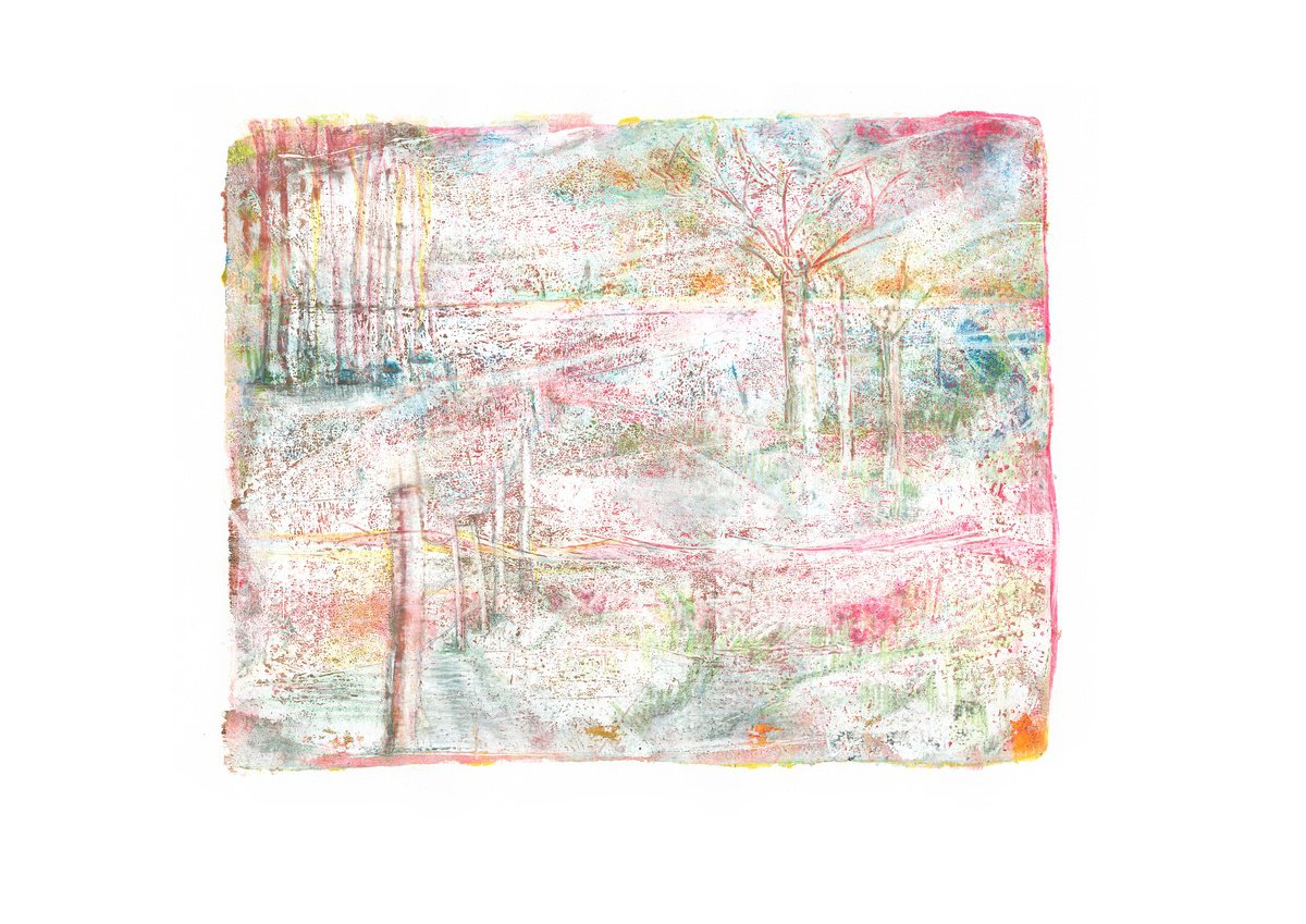 Impressionistic Landscape Limited Edition Print By Hilde Hoekstra, 17 X 12, April, Original Artwork