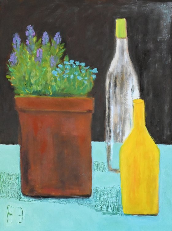 Still life with a lavender pot