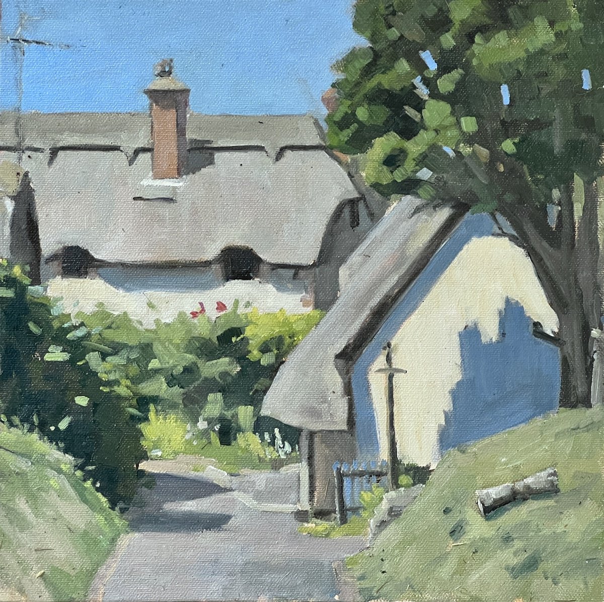 Cottages at Godshill on the Isle of Wight by Louise Gillard