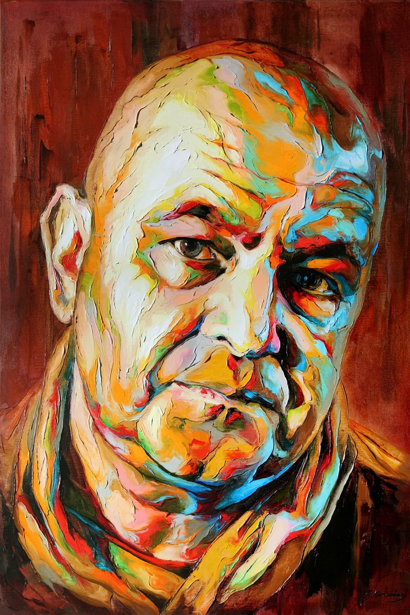 Photorealistic Portrait Oil Painting By Jonas Kunickas, 24 X 35, Jk15-1028 Arturas, Original Artwork