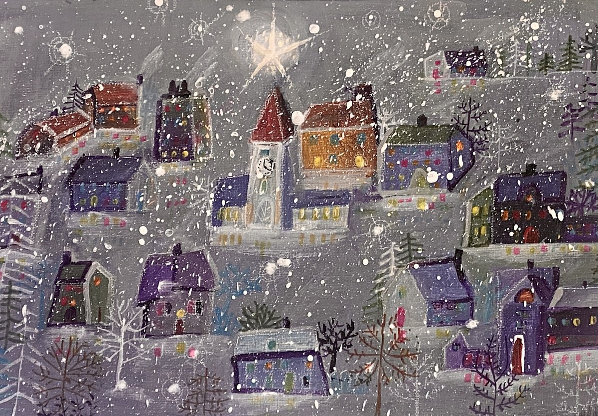 Impressionistic Landscape Acrylic Painting By Alexandra Krasuska, 17 X 12, Winterland, Original Artwork