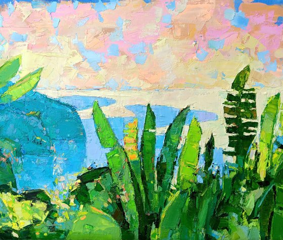 LANDSCAPE WITH BANANA LEAVES
