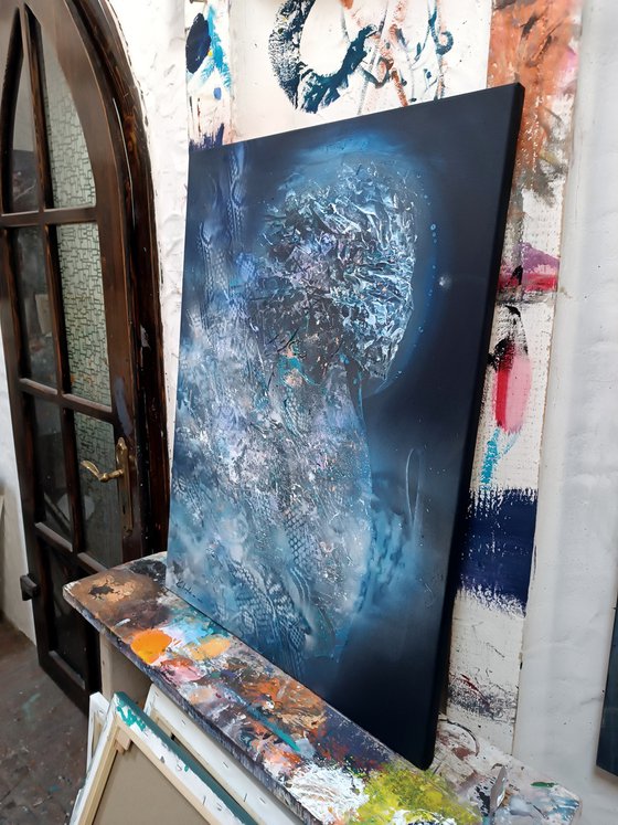 Dark gothic blue angel