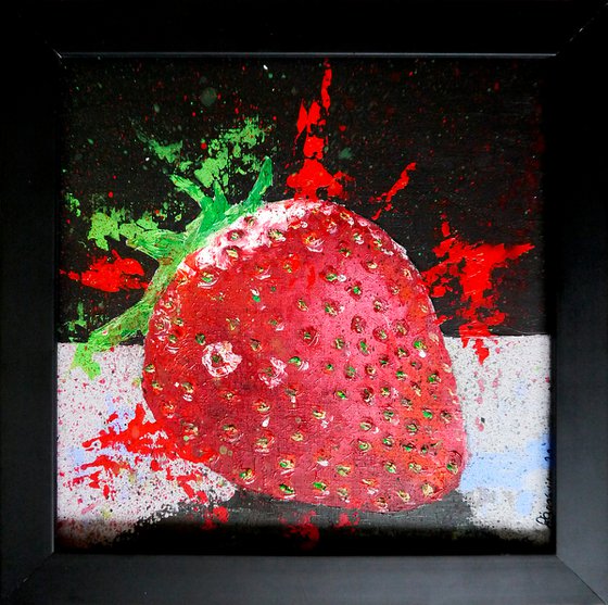 Strawberry Starwars   FRAMED - Still life - READY TO HANG Fruit Original