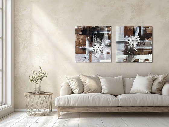 Structured Botanics diptych set