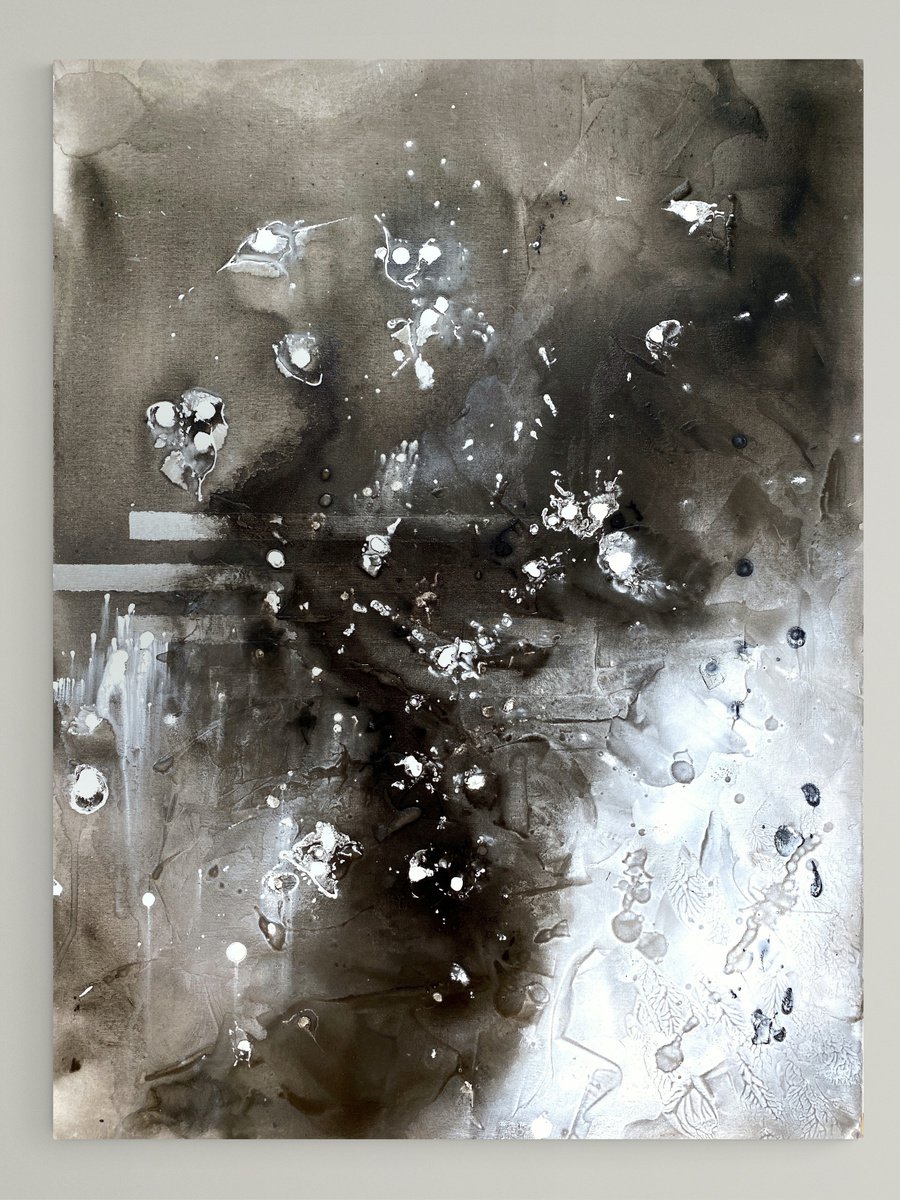 Abstract Acrylic Painting By Cristina Dalla Valentina, 24 X 31, Whispering In The Silence /3, Original Artwork