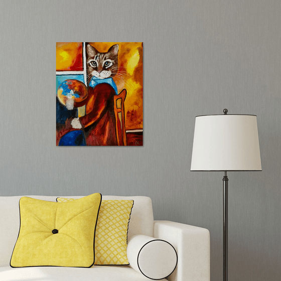 Troy Artist Modigliani Cat