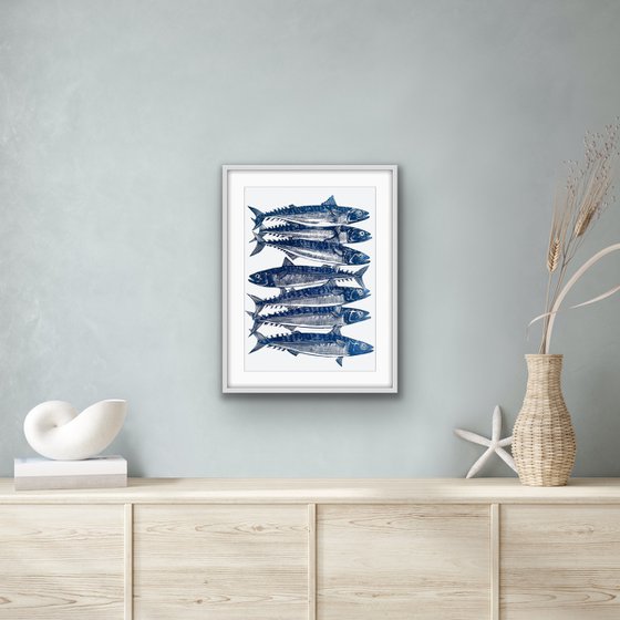 Holy Mackerel! Limited Edition Linocut Print