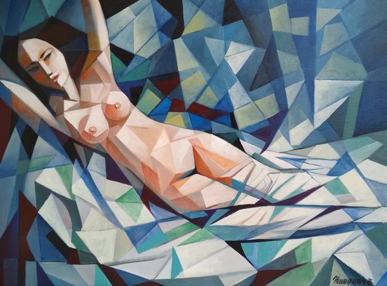 Dream(60x80cm, cubism, oil painting, ready to hang)