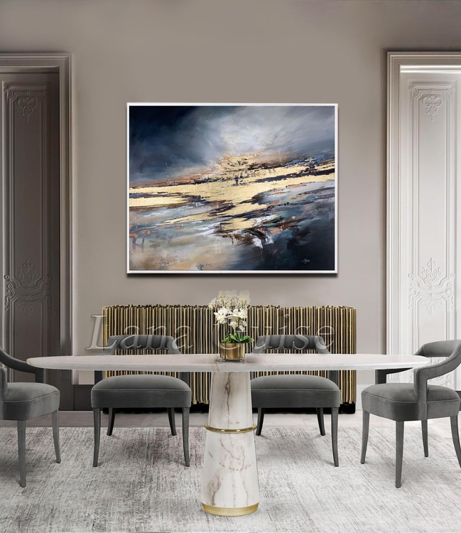 Gold Blue Navy Abstract Painting 40 Sky Abstrac Artfinder