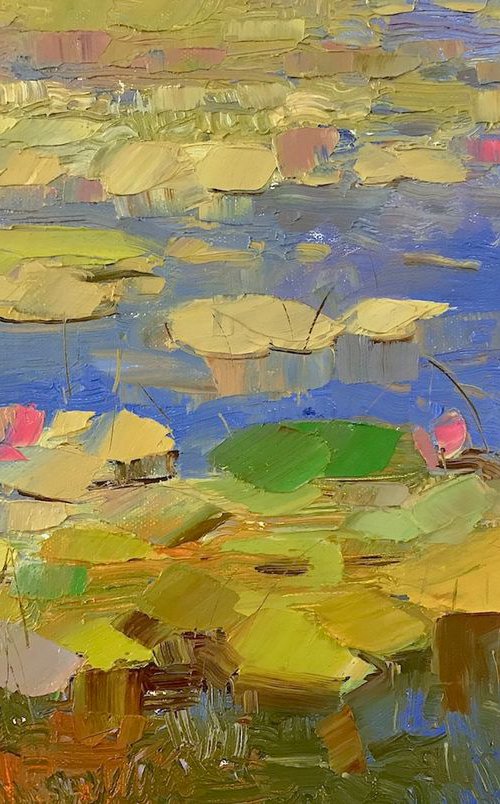Waterlilies, Original oil Painting, Impressionism, Handmade artwork, One of a Kind by Vahe Yeremyan
