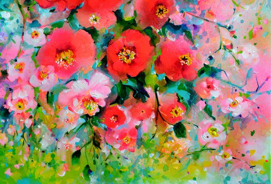I've Dreamed 59 Pink and Red Camellias Field
