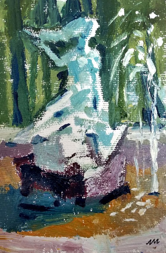 Park Fountain – Framed Landscape