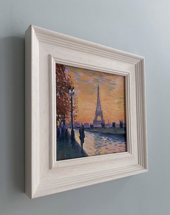 Eiffel Tower, Paris. Original Cityscape Oil Painting.