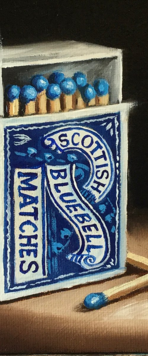Scottish Bluebell  Matches #2 still life by Jane Palmer Art