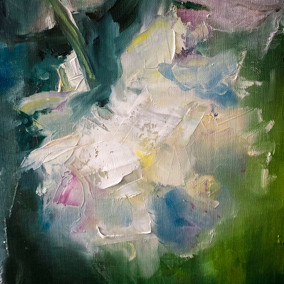 Abstract peony painting