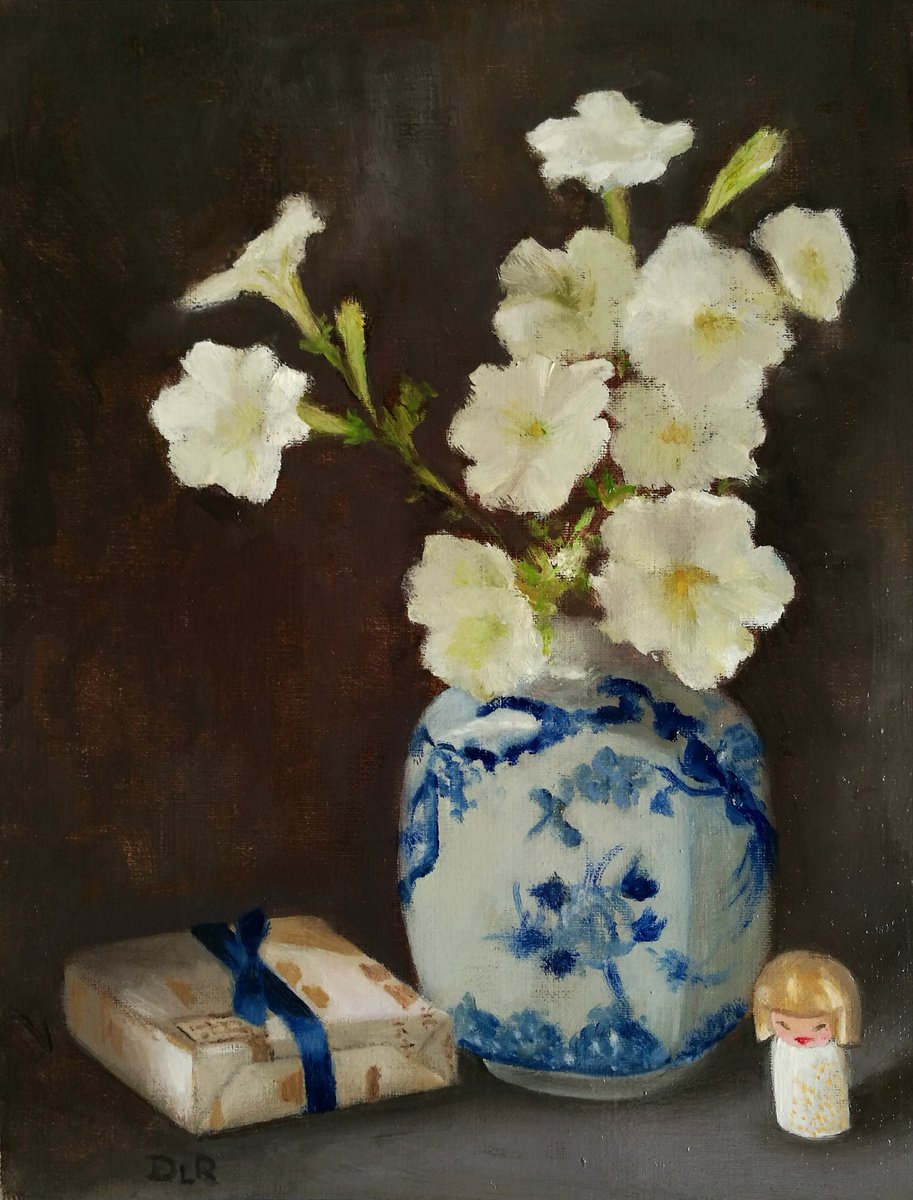 Expressive Still Life Oil Painting By Daniela Roughsedge, 9 X 12, A Geisha