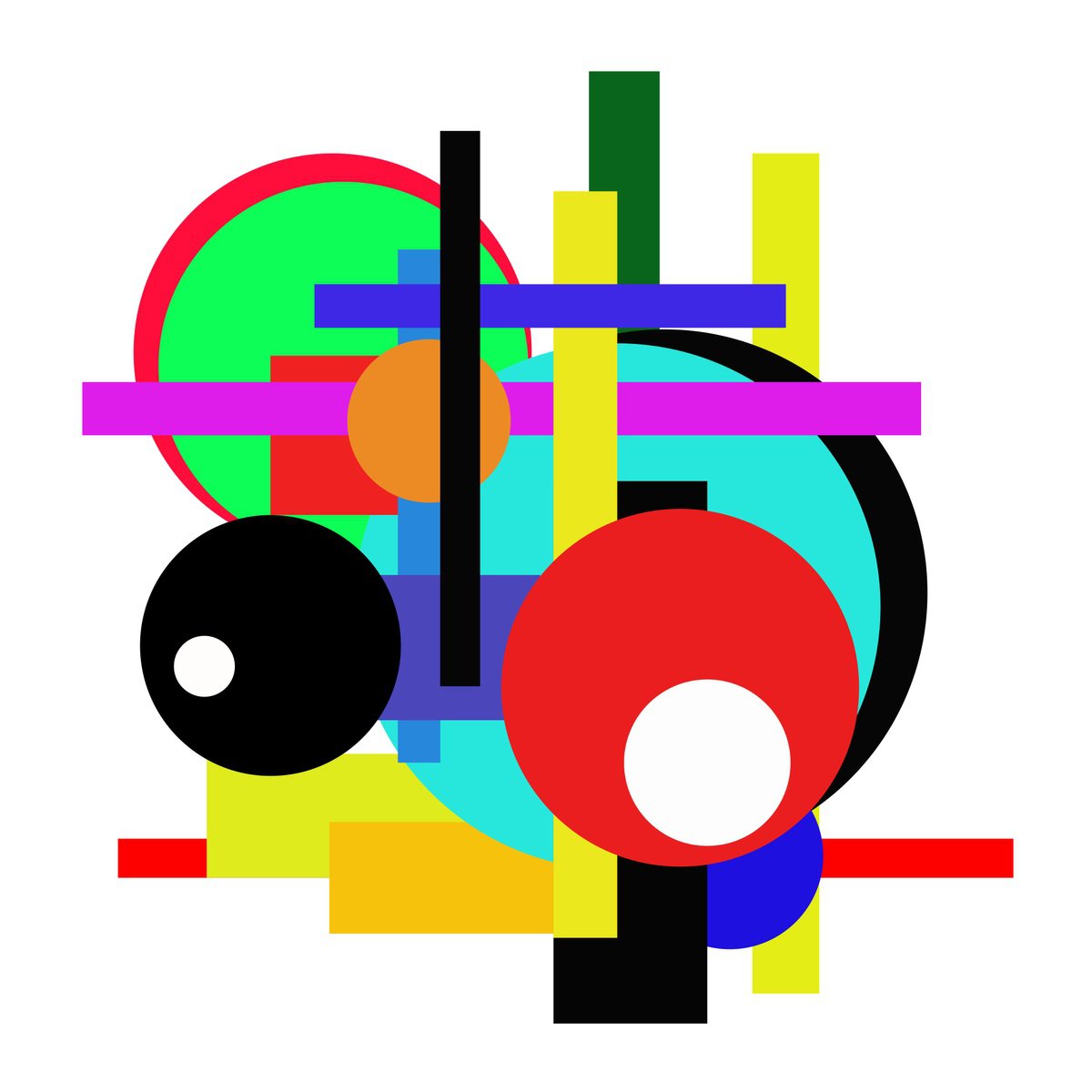 Abstract Giclee Print By Alessandro Butera, 35 X 35, Geometric Rhythm, Original Artwork