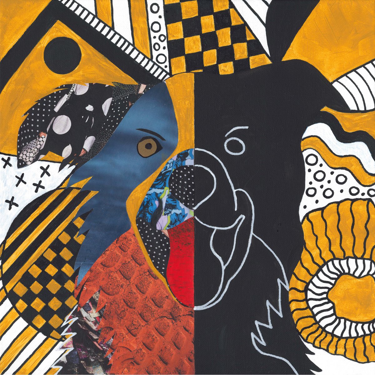 Picasso’s dog - mixed media abstract collage by Olga Sennikova
