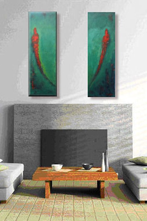 Soulmates III - Turquoise diptych - 30x20 by BenWill