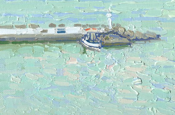 Sunset. The sea is calm. Bali. Crete. Greece