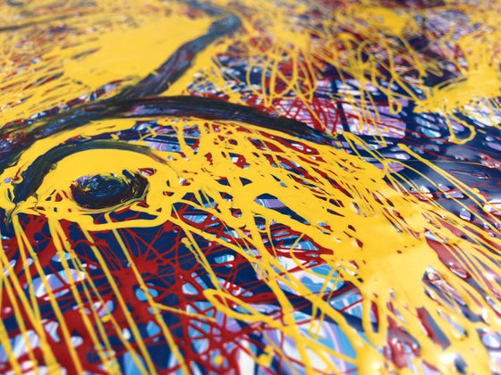 Yellow abstract nude. 40X60cm