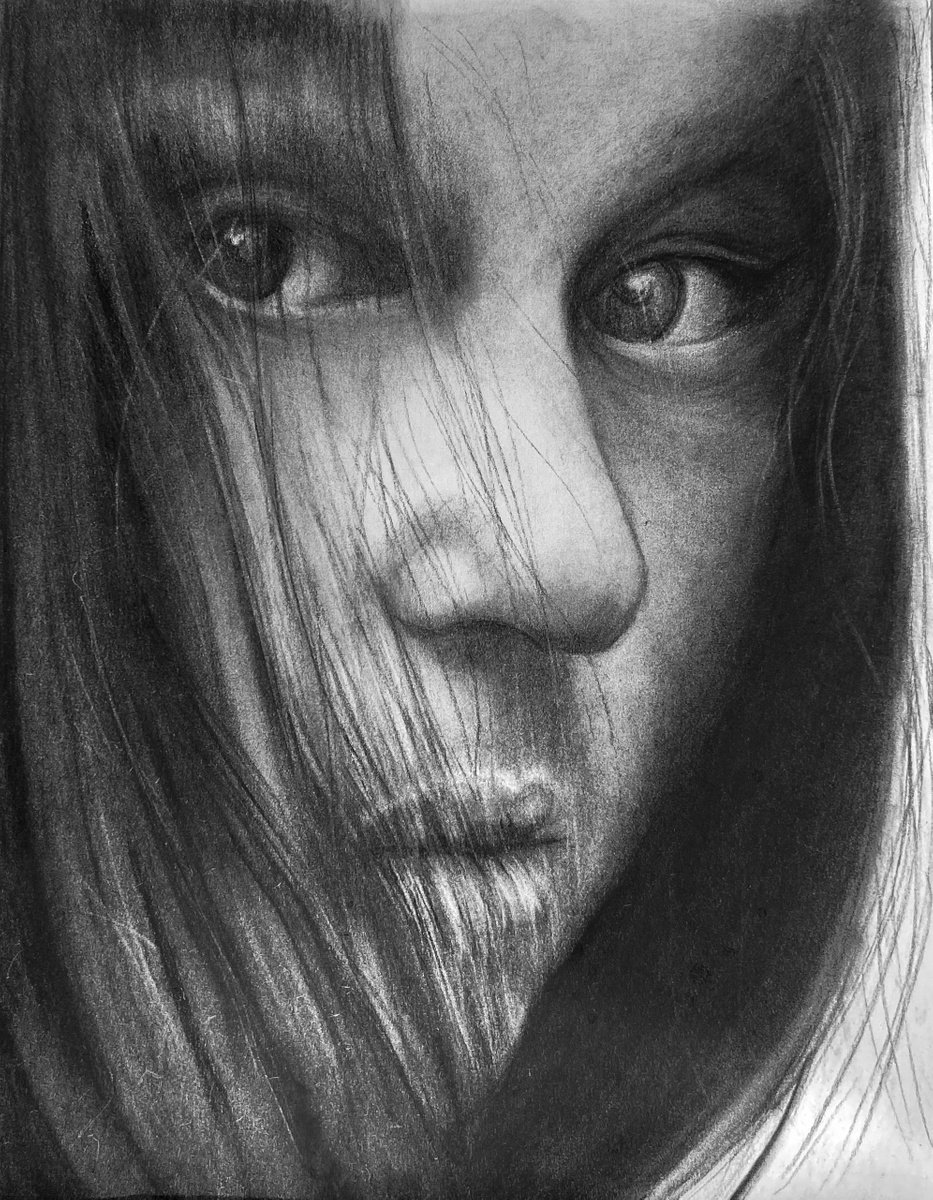 Portrait in charcoal by Geraldine Boley