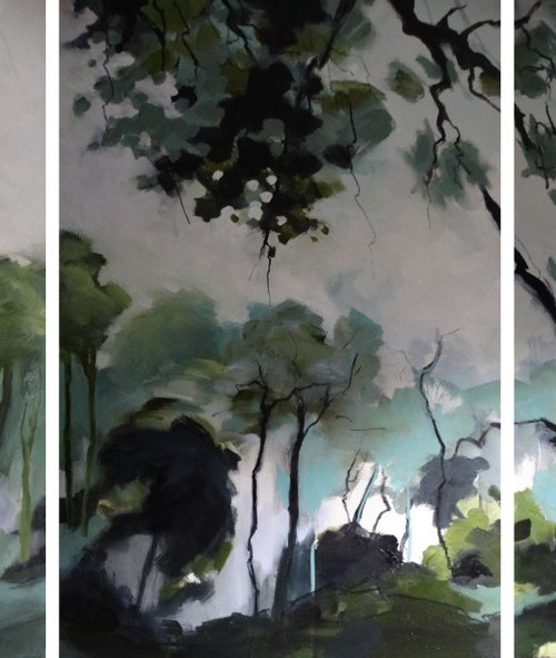 Tree Canopy Triptych by Joanna Farrow