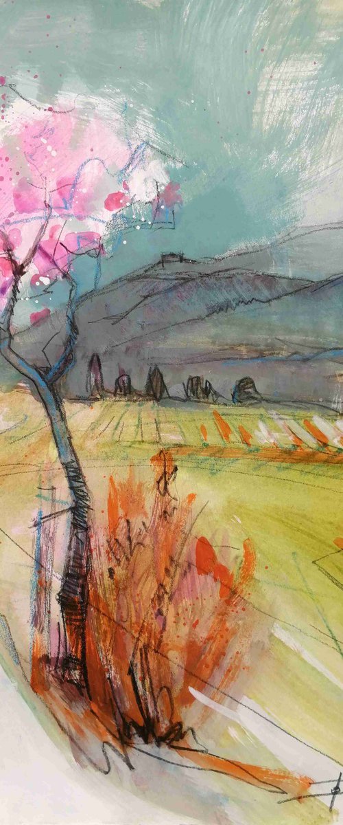 Mandelbaum im Frühling by Olga David