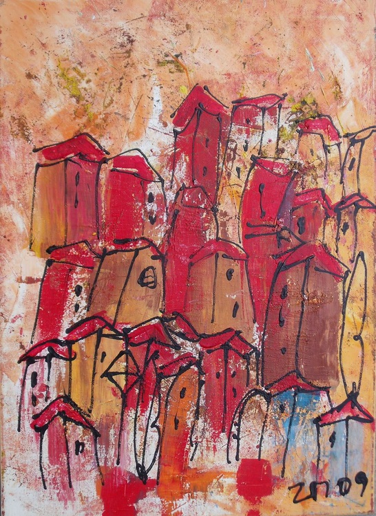 Italian City Oil On Canvas Painting Artfinder