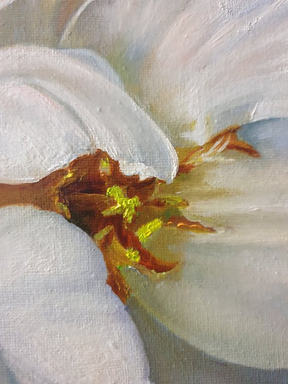 "White bouquet. "   flower  liGHt original painting  GIFT (2021)