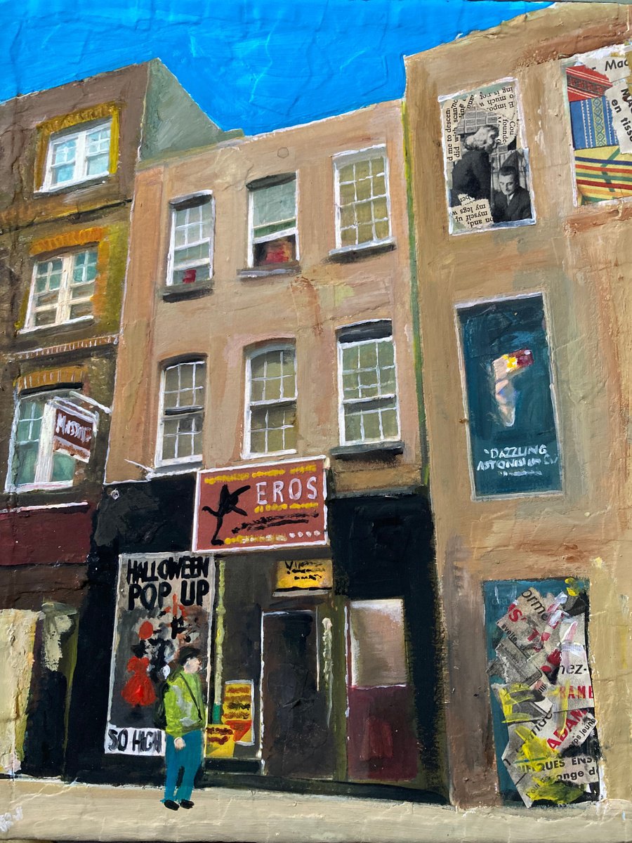 Photorealistic Cityscapes Acrylic Painting By Andrew Reid Wildman, 10 X 12, Retro Soho, Original Artwork
