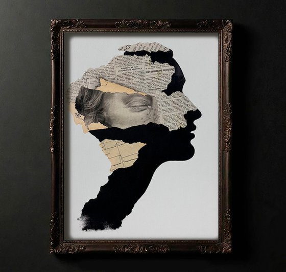 Abstract Female Collage Newspaper Profile