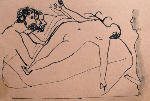 Erotic drawing 15, 21x15 cm - Artfinder EXCLUSIVE by Frederic Belaubre