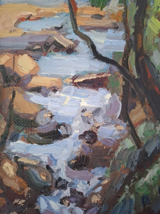 Pleinair painting Sunny beach
