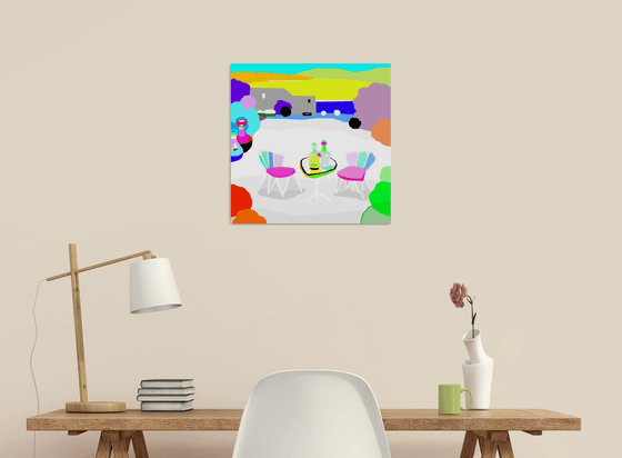 The most comfortable looker (pop art, landscape)