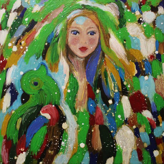 Girl with bird