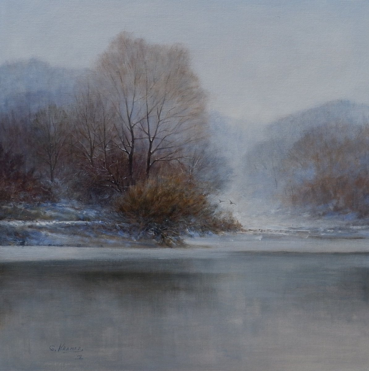  Winter Landscape By Gerard Kramer, 20 X 20, Artwork For Sale On Artfinder