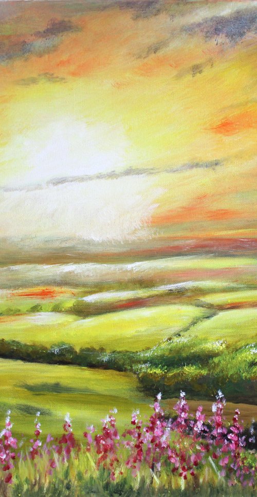 Sunset over the Downs by Rod Bere