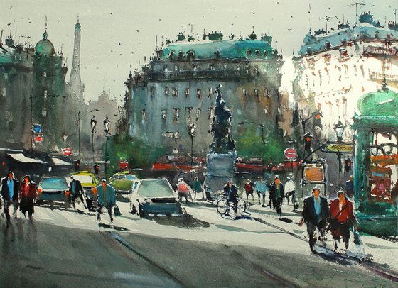 Paris is worth a mass Watercolour by Maximilian Damico | Artfinder