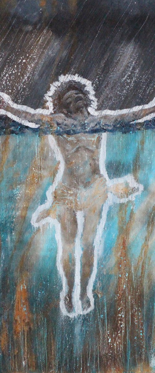 Crucifixion in water by Mark Barrable