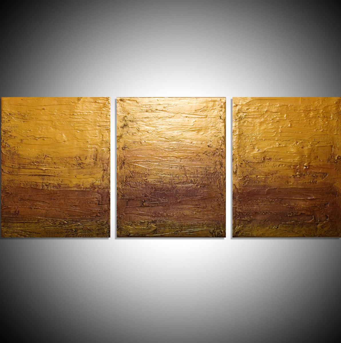 triptych 3 panel wall art colorful images "Gold Artfinder