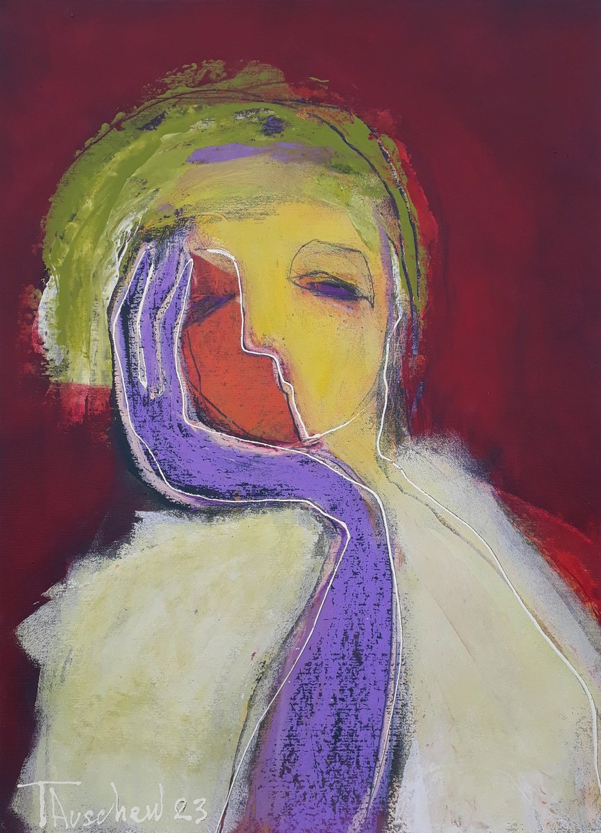 Lady in a white coat. by Tatjana Auschew
