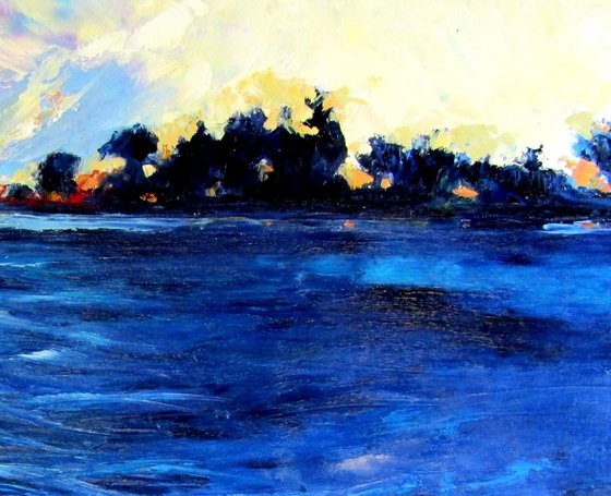Dawn over the water