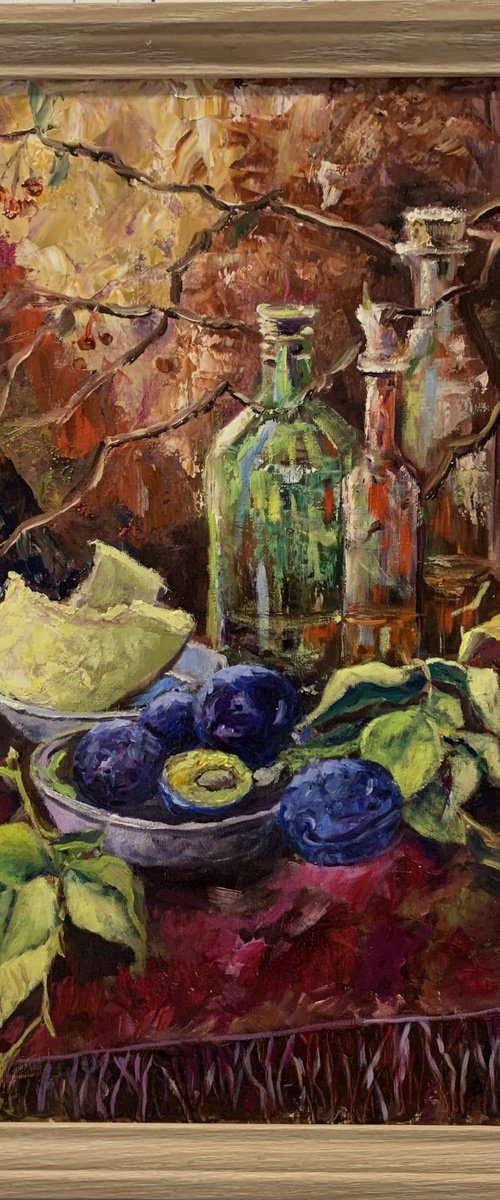 Vintage Bottles & Plums. by Vita Schagen