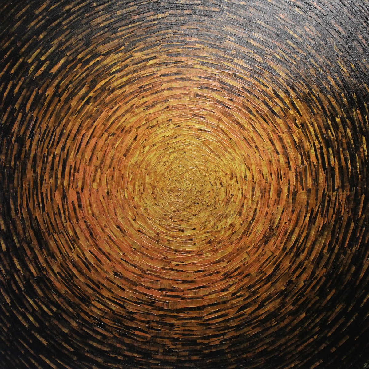 Abstract Acrylic Painting By Jonathan Pradillon, 39 X 39, Vast Golden-Brown Radiance, Original Artwork