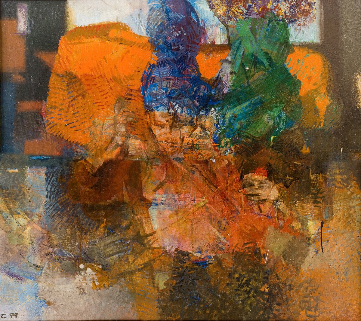 Expressive Oil Painting , Shapes By Eugene Segal, 39 X 35, Artwork For Sale On Artfinder