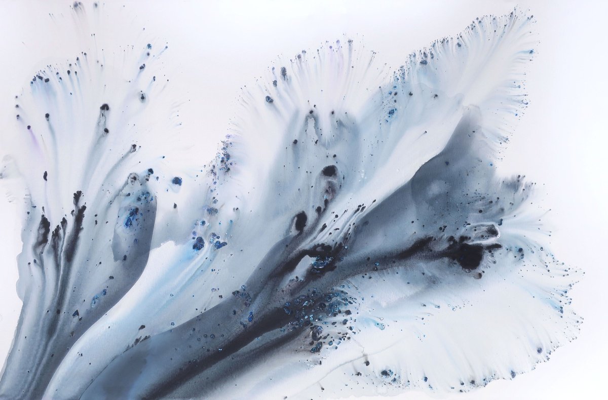 Abstract Acrylic Painting By Muriel Napoli, 63 X 39", Nature 197, Original Artwork