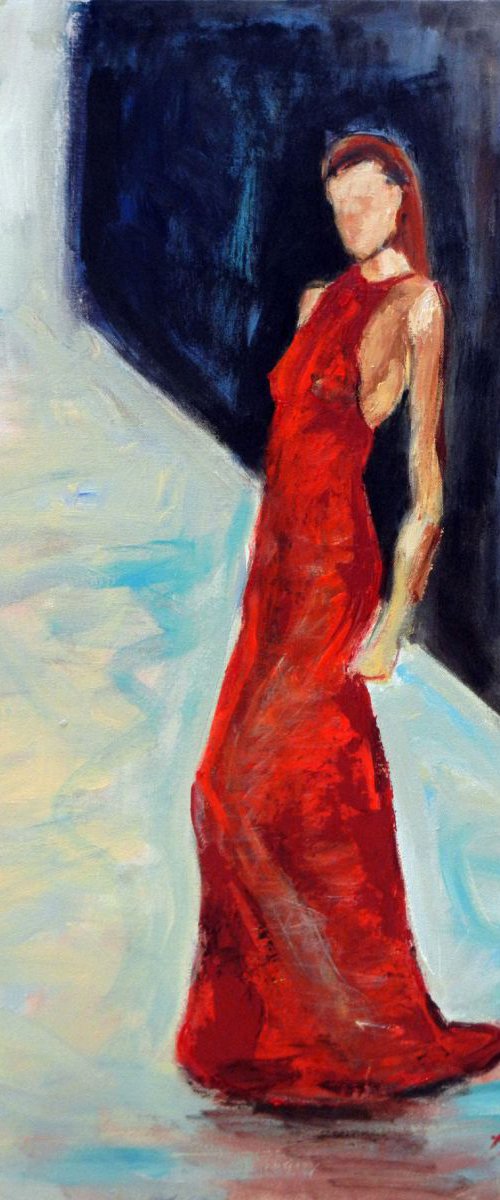 Vogue Runway Red Dress 30x20 by BenWill