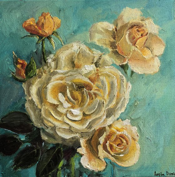 Yellow roses still life